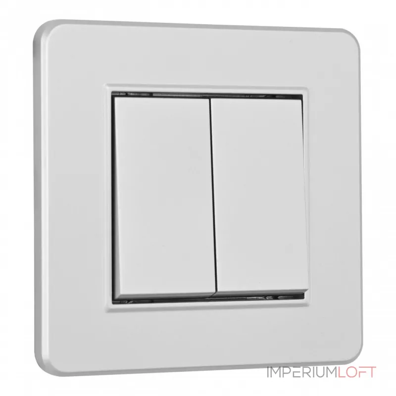 Выключатель двухклавишный с рамкой Arte Milano SET16-1-30-2 silver от ImperiumLoft Выключатель двухклавишный с рамкой Arte Milano SET16-1-30-2 silver от ImperiumLoft