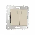 Выключатель жалюзи с подсветкой, 10A 250V 203.39-2.shampan от ImperiumLoft