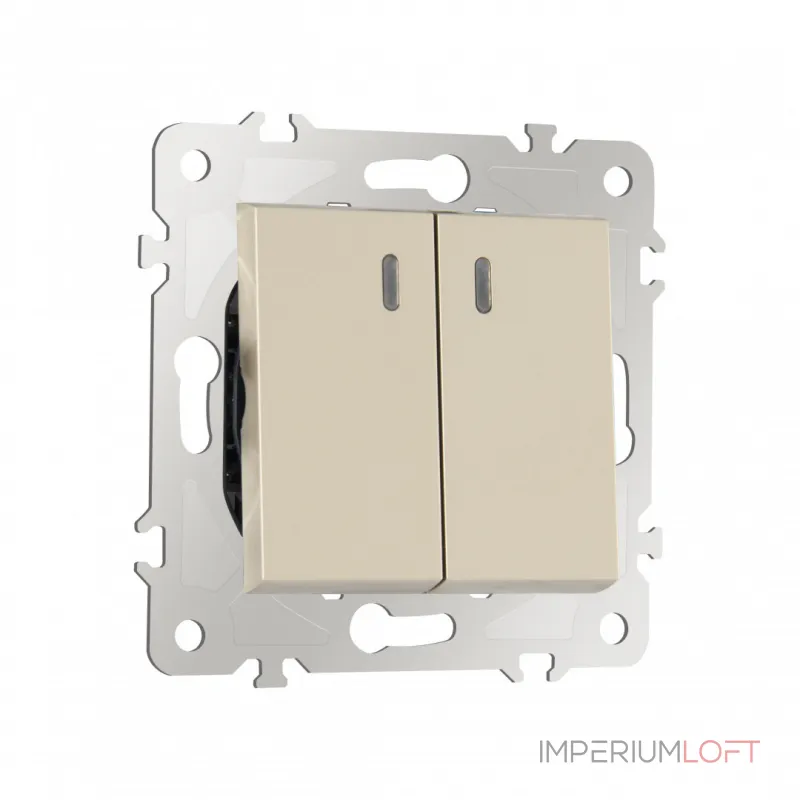 Выключатель жалюзи с подсветкой, 10A 250V 203.39-2.shampan от ImperiumLoft Выключатель жалюзи с подсветкой, 10A 250V 203.39-2.shampan от ImperiumLoft