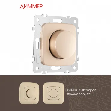 Диммер, 500W 205.48-1.shampan Диммер, 500W 205.48-1.shampan