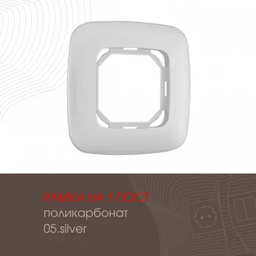 Рамка из поликарбоната на 1 пост 505.05-1.silver Рамка из поликарбоната на 1 пост 505.05-1.silver