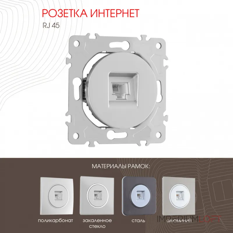 Розетка интернет, RJ45 202.45-1.silver от ImperiumLoft