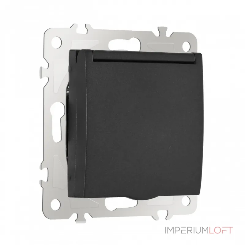 Розетка с заземлением, шторками и защитной крышкой, 16A 250V 206.41-1.black от ImperiumLoft Розетка с заземлением, шторками и защитной крышкой, 16A 250V 206.41-1.black от ImperiumLoft