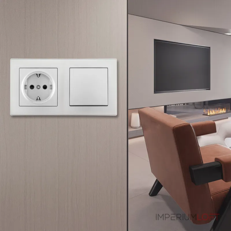 Выключатель одноклавишный с розеткой, заземлением, шторками Arte Milano SET06-2-30-1-40-1 silver от ImperiumLoft Выключатель одноклавишный с розеткой, заземлением, шторками Arte Milano SET06-2-30-1-40-1 silver от ImperiumLoft