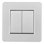 Выключатель двухклавишный с рамкой Arte Milano SET16-1-30-2 silver от ImperiumLoft