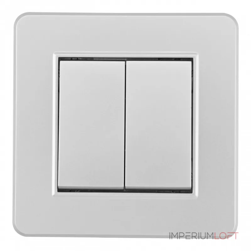 Выключатель двухклавишный с рамкой Arte Milano SET16-1-30-2 silver от ImperiumLoft Выключатель двухклавишный с рамкой Arte Milano SET16-1-30-2 silver от ImperiumLoft