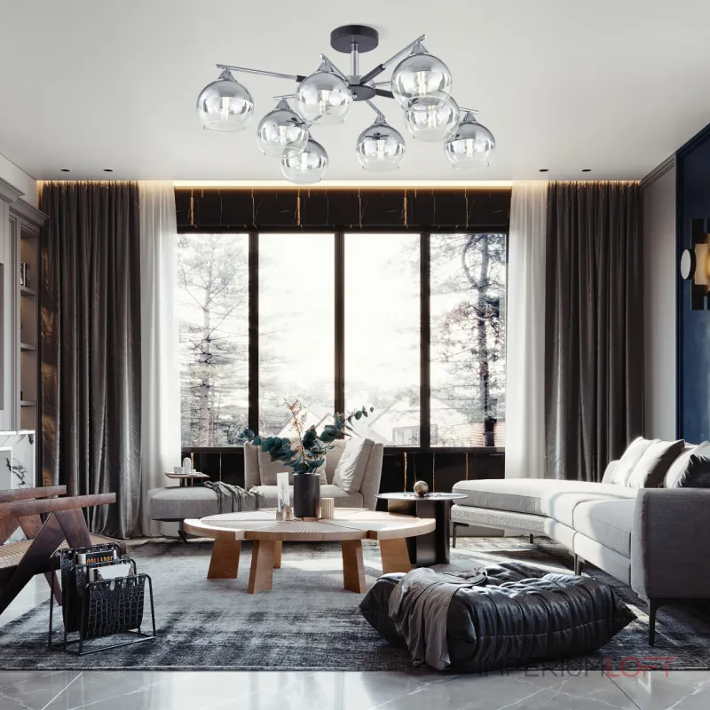 Потолочная люстра Arte Milano Napoli-9354 339354/8 CR+BK Потолочная люстра Arte Milano Napoli-9354 339354/8 CR+BK