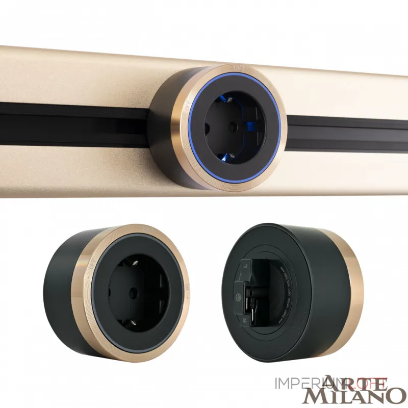 Трековая розетка, 16A 250V 380066TS LED/ES Gold от ImperiumLoft Трековая розетка, 16A 250V 380066TS LED/ES Gold от ImperiumLoft