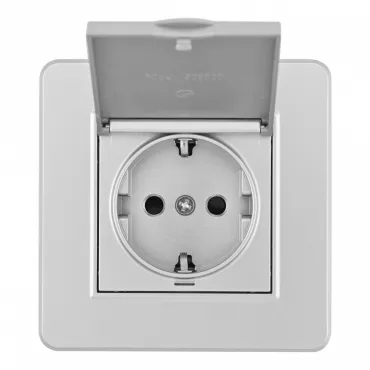 Комплект розетки с заземлением и шторками Arte Milano SET16-1-41-1 silver