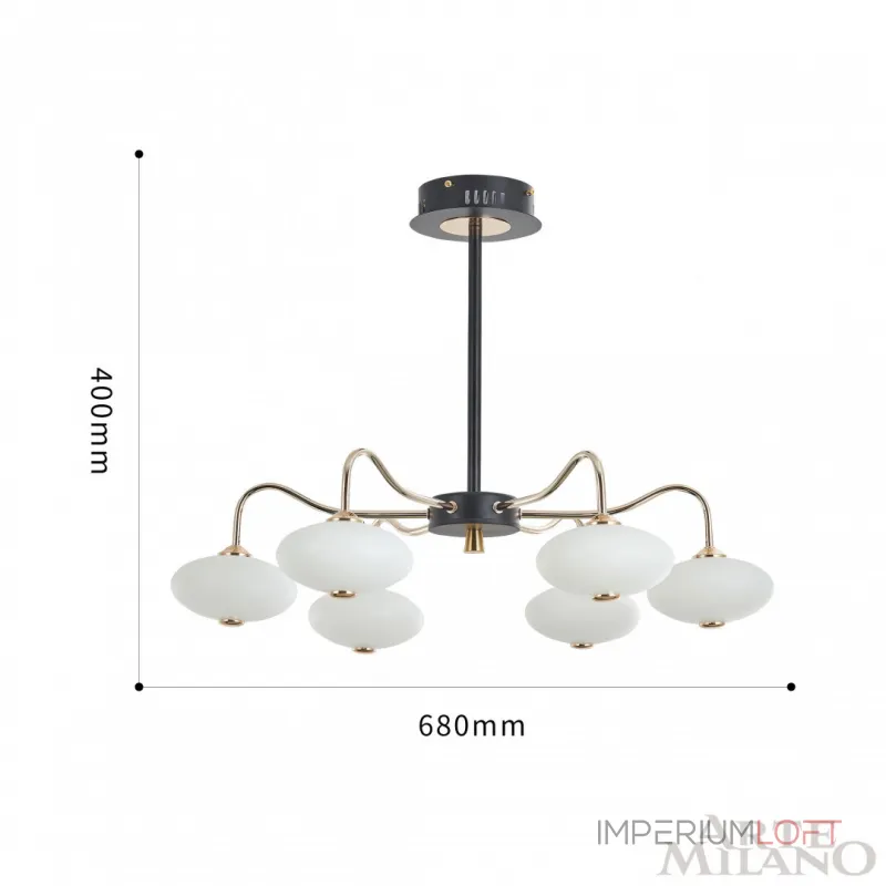 Люстра на штанге Arte Milano Neapolis-73908 273908/6 BK/GD