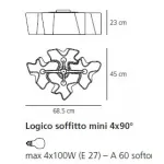 Потолочная люстра Logico 4 X 90°,