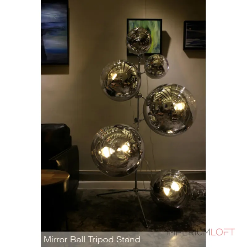 торшер Mirror Ball Tripod Stand от ImperiumLoft