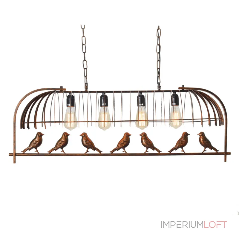 Подвесная люстра BlessLight Birds in cage L 8330-D4 30805 Подвесная люстра BlessLight Birds in cage L 8330-D4 30805