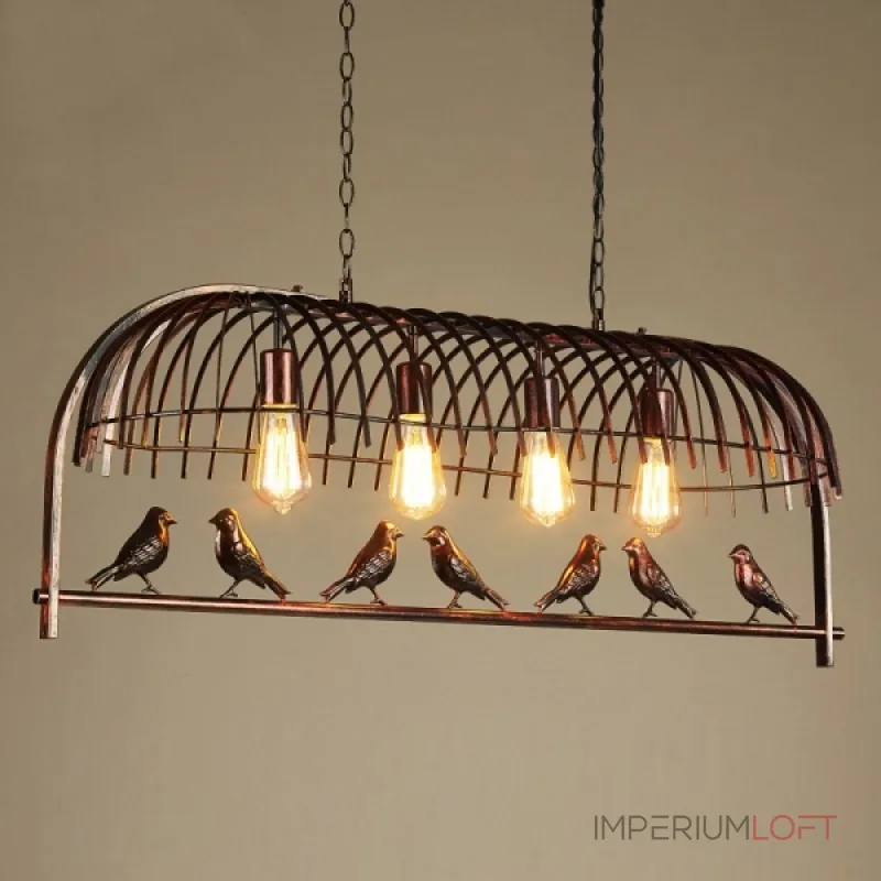 Подвесная люстра BlessLight Birds in cage L 8330-D4 30805 Подвесная люстра BlessLight Birds in cage L 8330-D4 30805