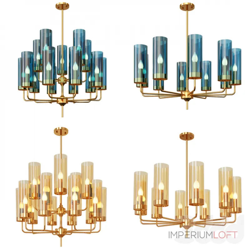 Люстра на штанге Glass Tube Chandelier 10