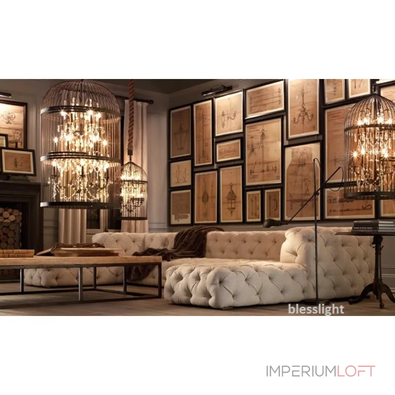 Подвесной светильник BlessLight Vintage Birdcage 5006–D6+6 30030