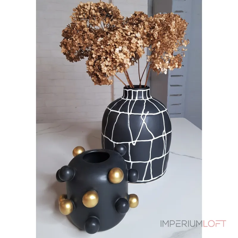 Ваза BlessLight Black little golden balls vase 5028 Ваза BlessLight Black little golden balls vase 5028