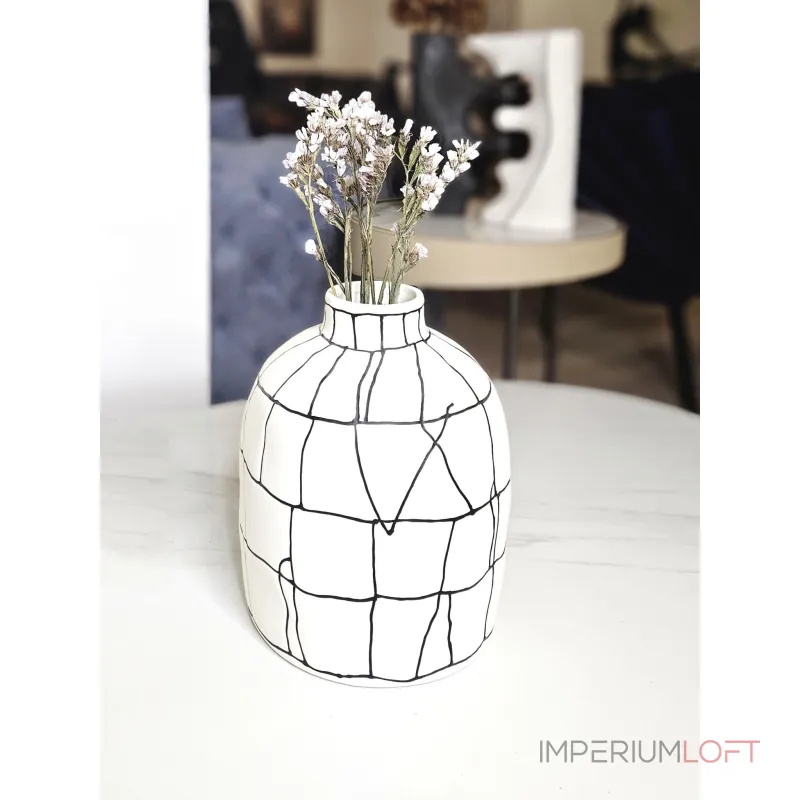 Ваза BlessLight Black line narrow mouth vase B 4051 от ImperiumLoft Ваза BlessLight Black line narrow mouth vase B 4051 от ImperiumLoft