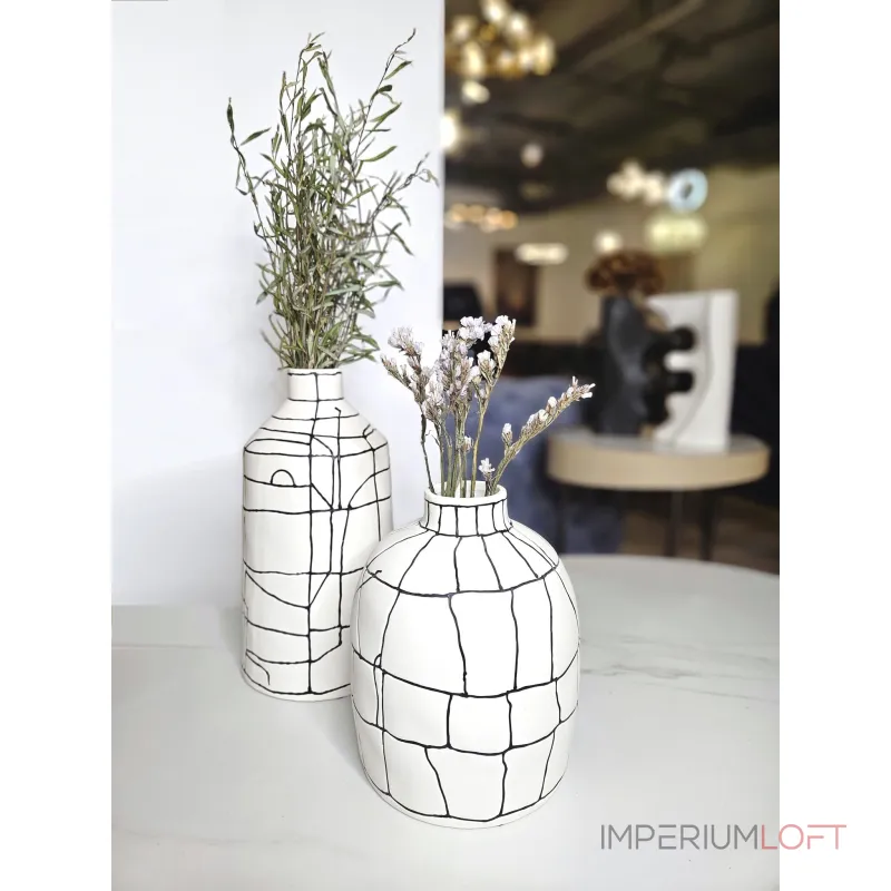 Ваза BlessLight Black line narrow mouth vase B 4051 от ImperiumLoft Ваза BlessLight Black line narrow mouth vase B 4051 от ImperiumLoft