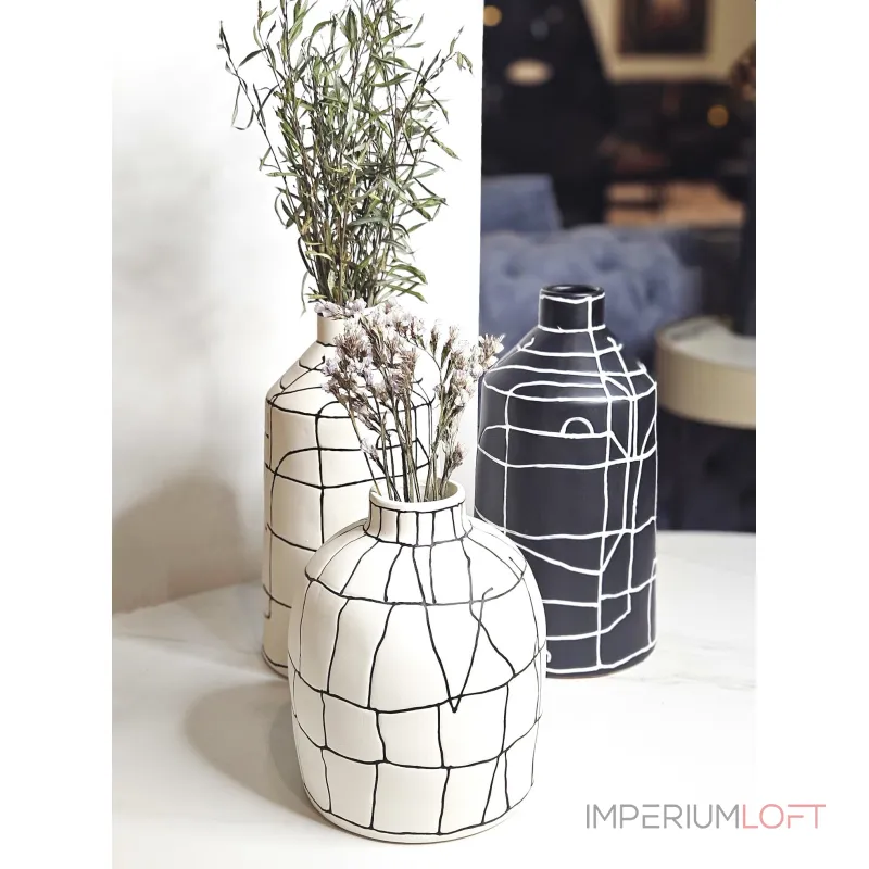 Ваза BlessLight Black line narrow mouth vase B 4051 от ImperiumLoft Ваза BlessLight Black line narrow mouth vase B 4051 от ImperiumLoft