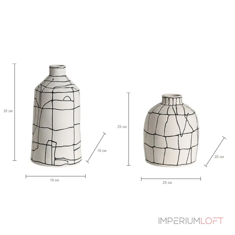 Ваза BlessLight Black line narrow mouth vase B 4051 от ImperiumLoft Ваза BlessLight Black line narrow mouth vase B 4051 от ImperiumLoft