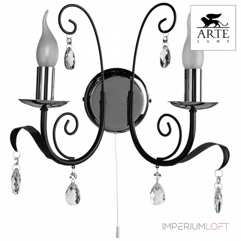 Бра Arte Lamp Romana A1742AP-2BK от ImperiumLoft