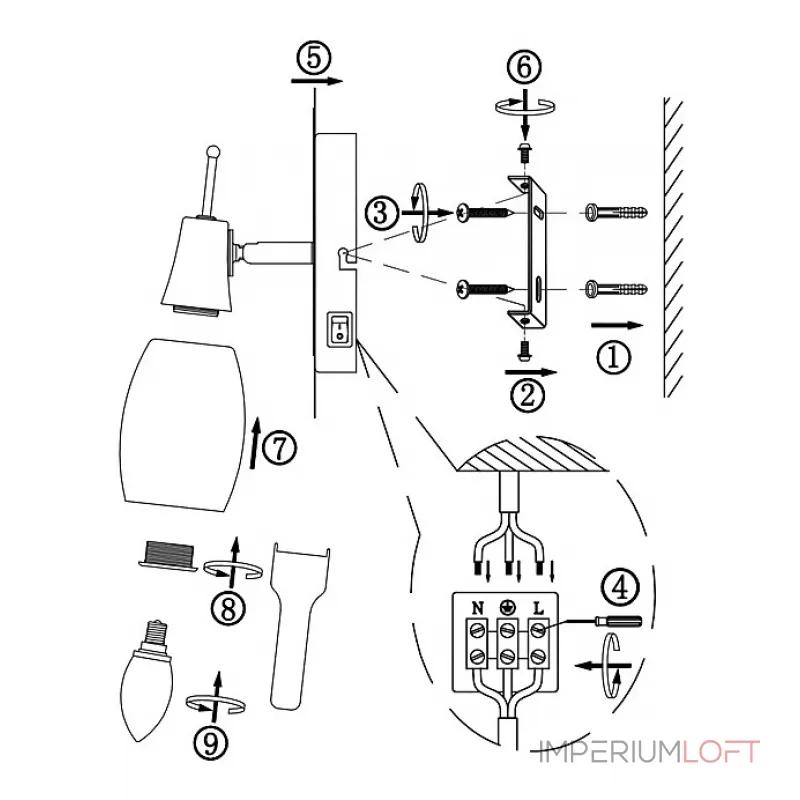 Бра Globo Gillian 54983-1 от ImperiumLoft