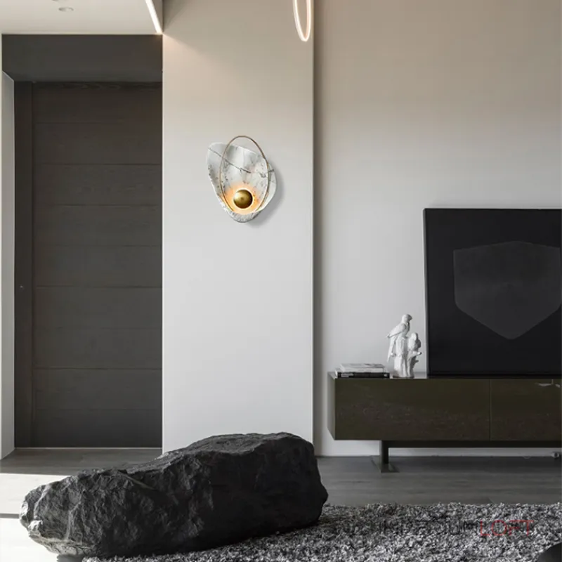 Настенный светильник CLAM Черный мрамор от ImperiumLoft