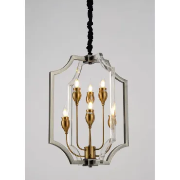 Подвесная люстра Lumina Deco Modesco LDP 8014-3+3 BK+AK Подвесная люстра Lumina Deco Modesco LDP 8014-3+3 BK+AK