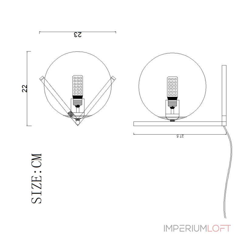 Настольная лампа STEM TAB D22,5 от ImperiumLoft