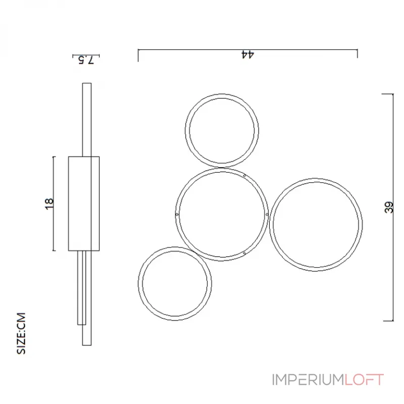 Потолочный светильник TWINE 4 rings White Потолочный светильник TWINE 4 rings White