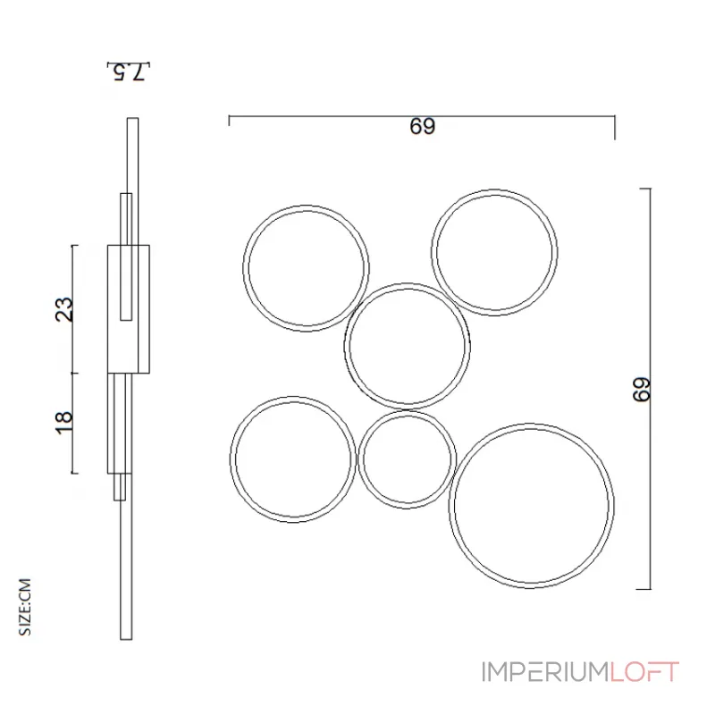 Потолочный светильник TWINE 5 rings White