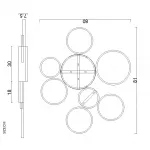 Потолочная люстра TWINE 7 rings Black