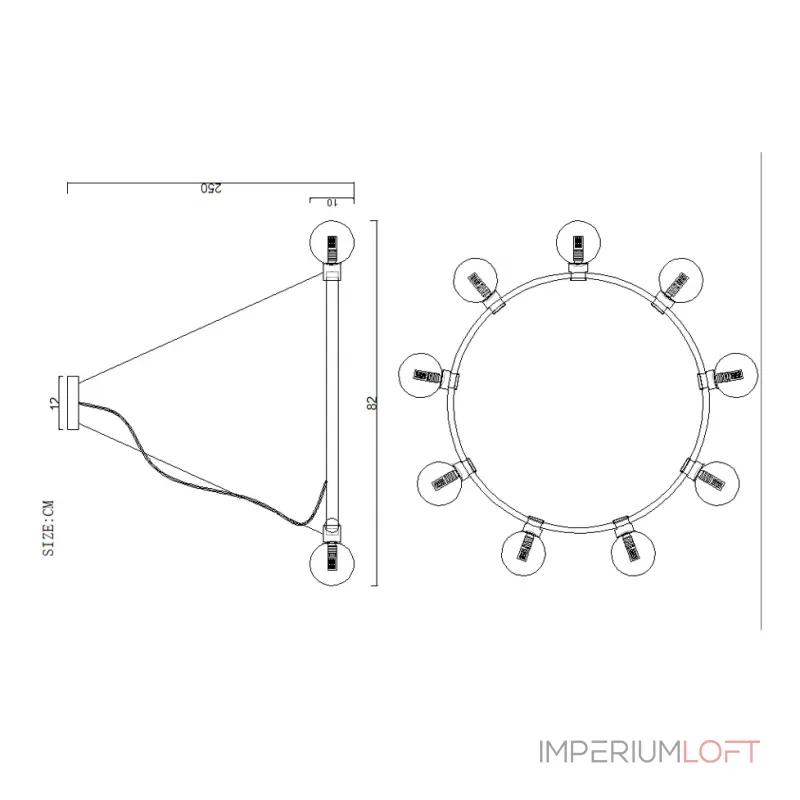 Подвесная люстра FLAMB D82 от ImperiumLoft Подвесная люстра FLAMB D82 от ImperiumLoft