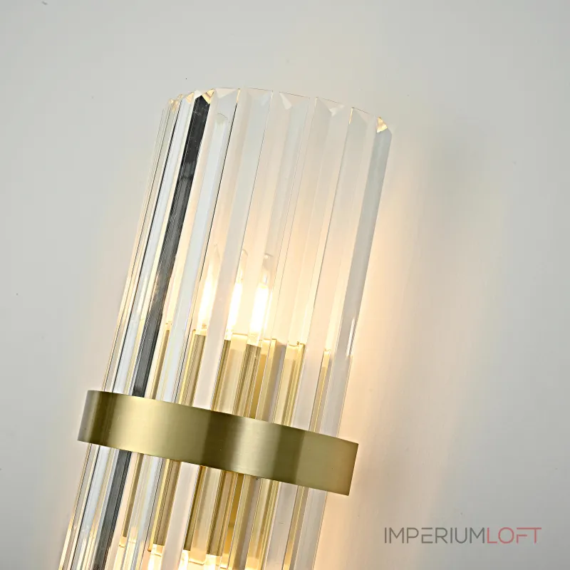 Бра Odeon Clear Glass Gold metal Wall Lamp от ImperiumLoft