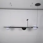 Реечный подвесной светильник PALMA Wall lamp 2 шара + 1 вазон горизонтальная от ImperiumLoft