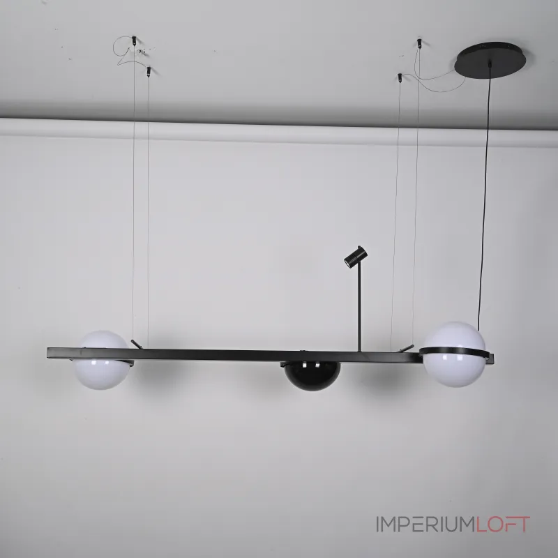 Реечный подвесной светильник PALMA Wall lamp 2 шара + 1 вазон горизонтальная от ImperiumLoft