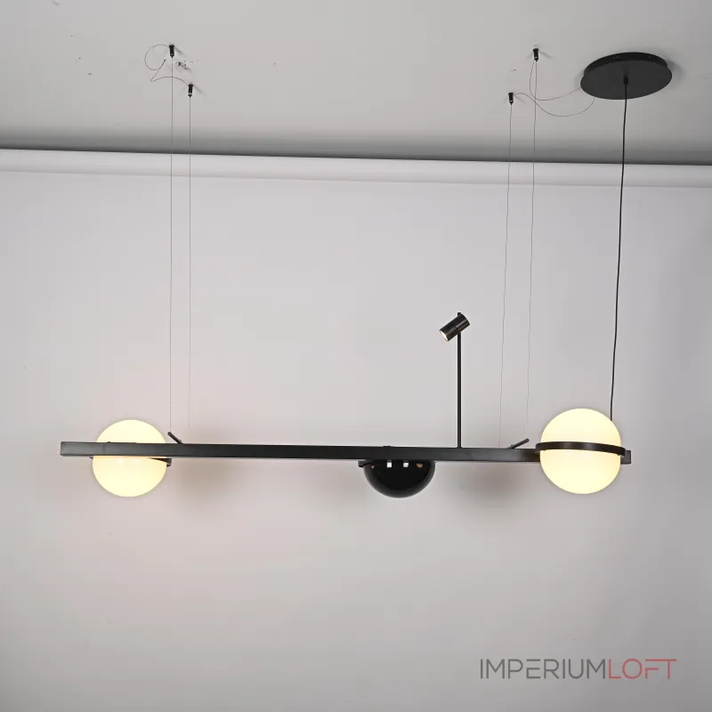 Реечный подвесной светильник PALMA Wall lamp 2 шара + 1 вазон горизонтальная от ImperiumLoft