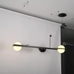 Реечный подвесной светильник PALMA Wall lamp 2 шара + 1 вазон горизонтальная от ImperiumLoft