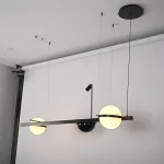 Реечный подвесной светильник PALMA Wall lamp 2 шара + 1 вазон горизонтальная от ImperiumLoft