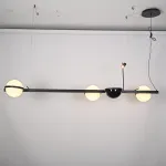 Реечный подвесной светильник PALMA Wall lamp 3 шара + 1 вазон горизонтальная от ImperiumLoft