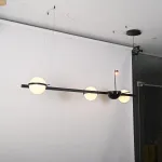 Реечный подвесной светильник PALMA Wall lamp 3 шара + 1 вазон горизонтальная от ImperiumLoft