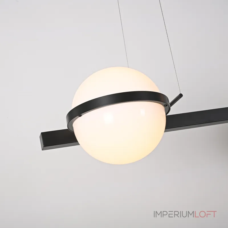 Реечный подвесной светильник PALMA Wall lamp 3 шара + 1 вазон горизонтальная от ImperiumLoft