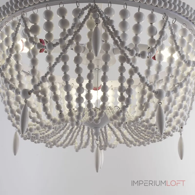 Подвесная люстра RH Anselme White Wood Weathered Chandelier