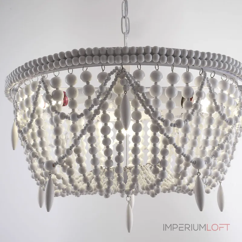 Подвесная люстра RH Anselme White Wood Weathered Chandelier