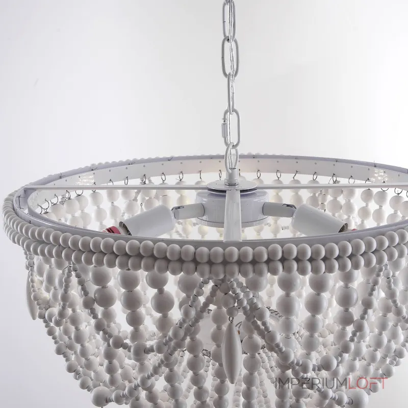 Подвесная люстра RH Anselme White Wood Weathered Chandelier
