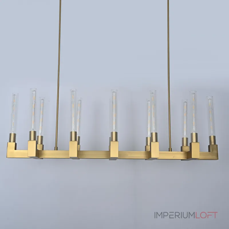 Люстра на штанге CANELLE Linear Chandelier 12 Modern Brass