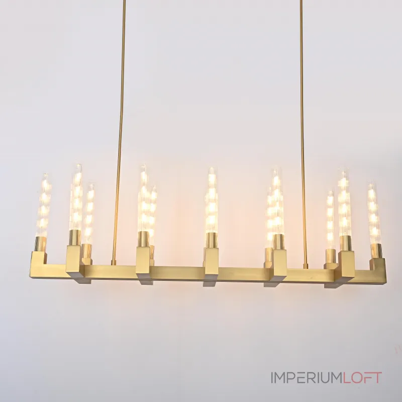 Люстра на штанге CANELLE Linear Chandelier 12 Modern Brass