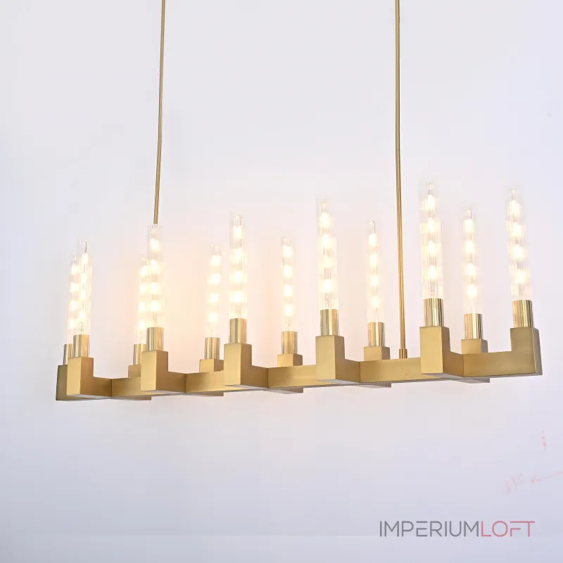 Люстра на штанге CANELLE Linear Chandelier 12 Modern Brass