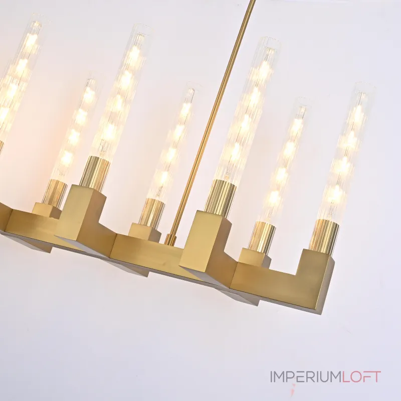 Люстра на штанге CANELLE Linear Chandelier 12 Modern Brass